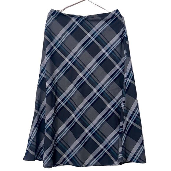 Croft & Barrow Plaid a line midi Skirt size 8 stretch - Picture 1 of 6
